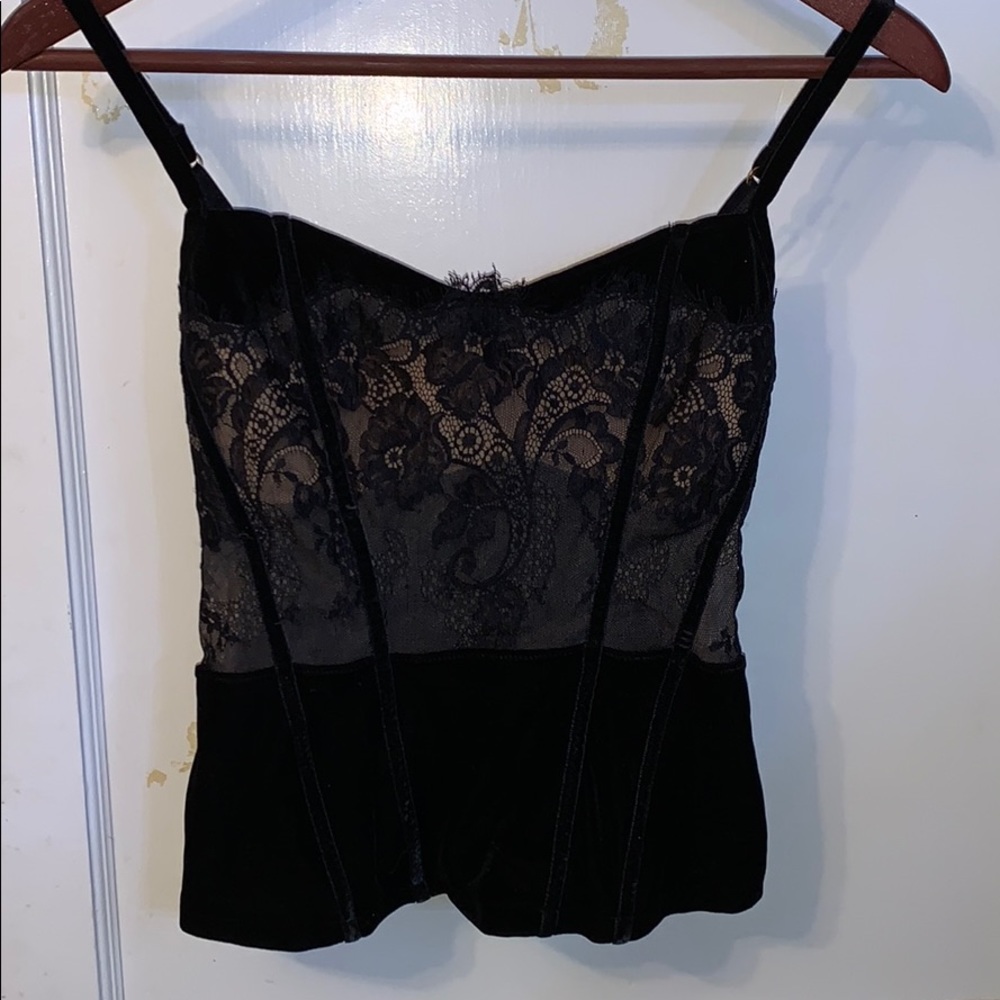 Victoria’s Secret Black Lace and Velvet Corset